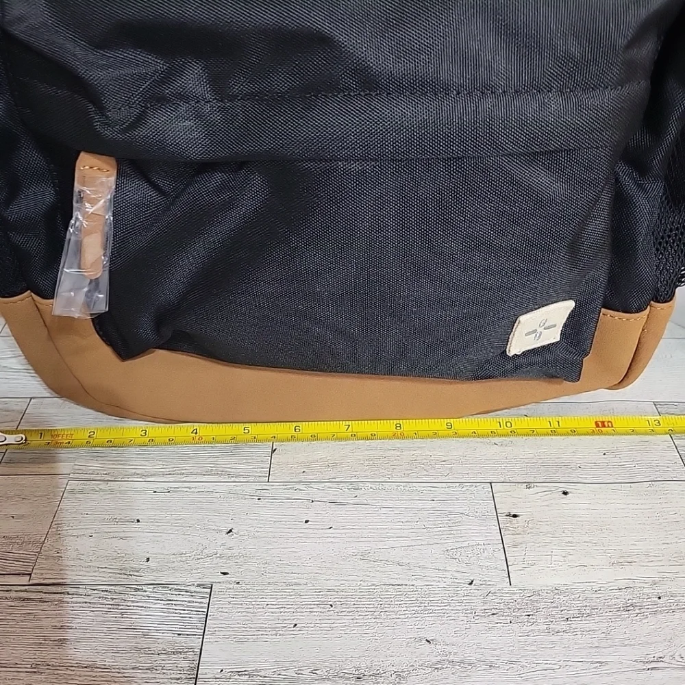 NEW Sun +‎ Stone Black Backpack Browm Accent One Size adjustable Straps Pockets
